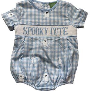 Hand Smocked Spooky Cute Boy's Bubble | The Sage Smocking Company